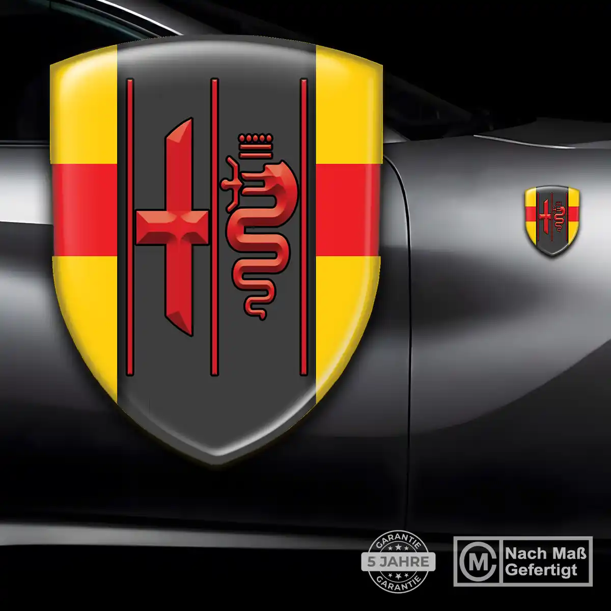 Alfa Romeo Aufkleber Wappen Emblem Auto Hochwertiges Harz