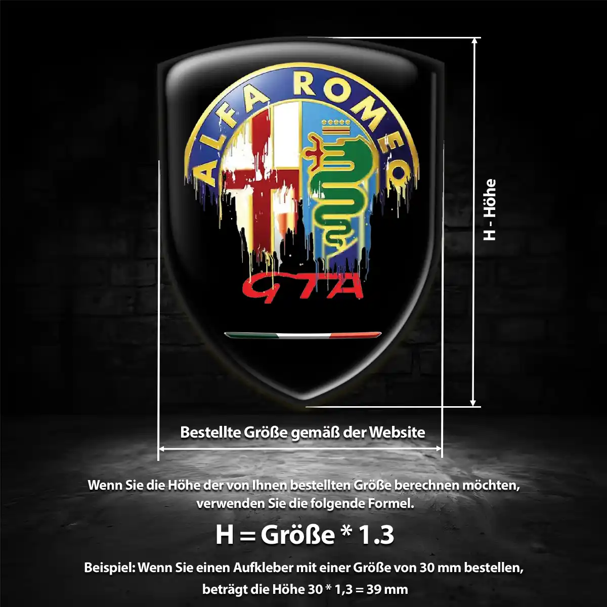Alfa Romeo Aufkleber Wappen Emblem Auto Hohe Qualität