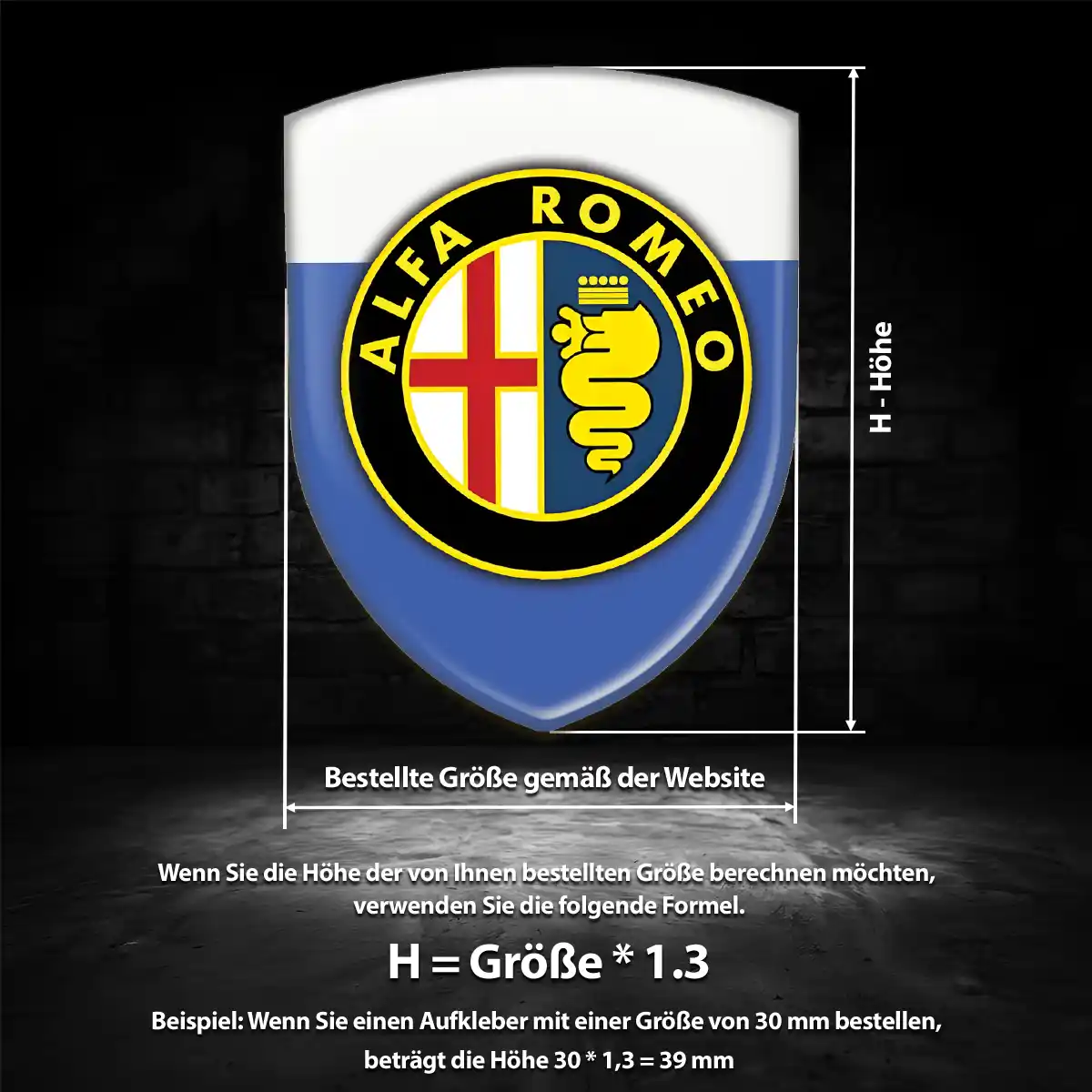 Alfa Romeo Aufkleber Wappen Emblem Premiumqualität