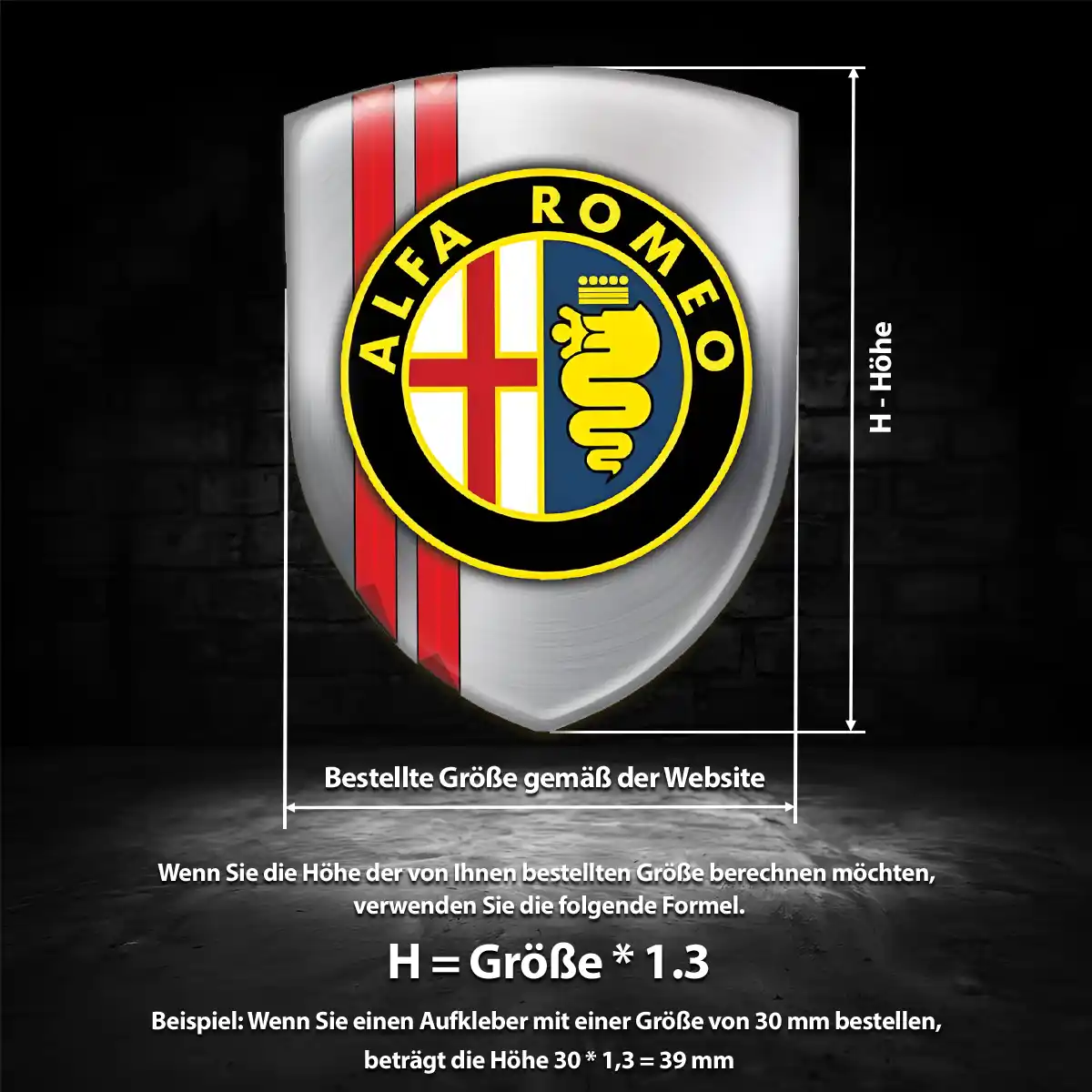 Alfa Romeo Emblem Aufkleber Auto Hochwertiges Harz
