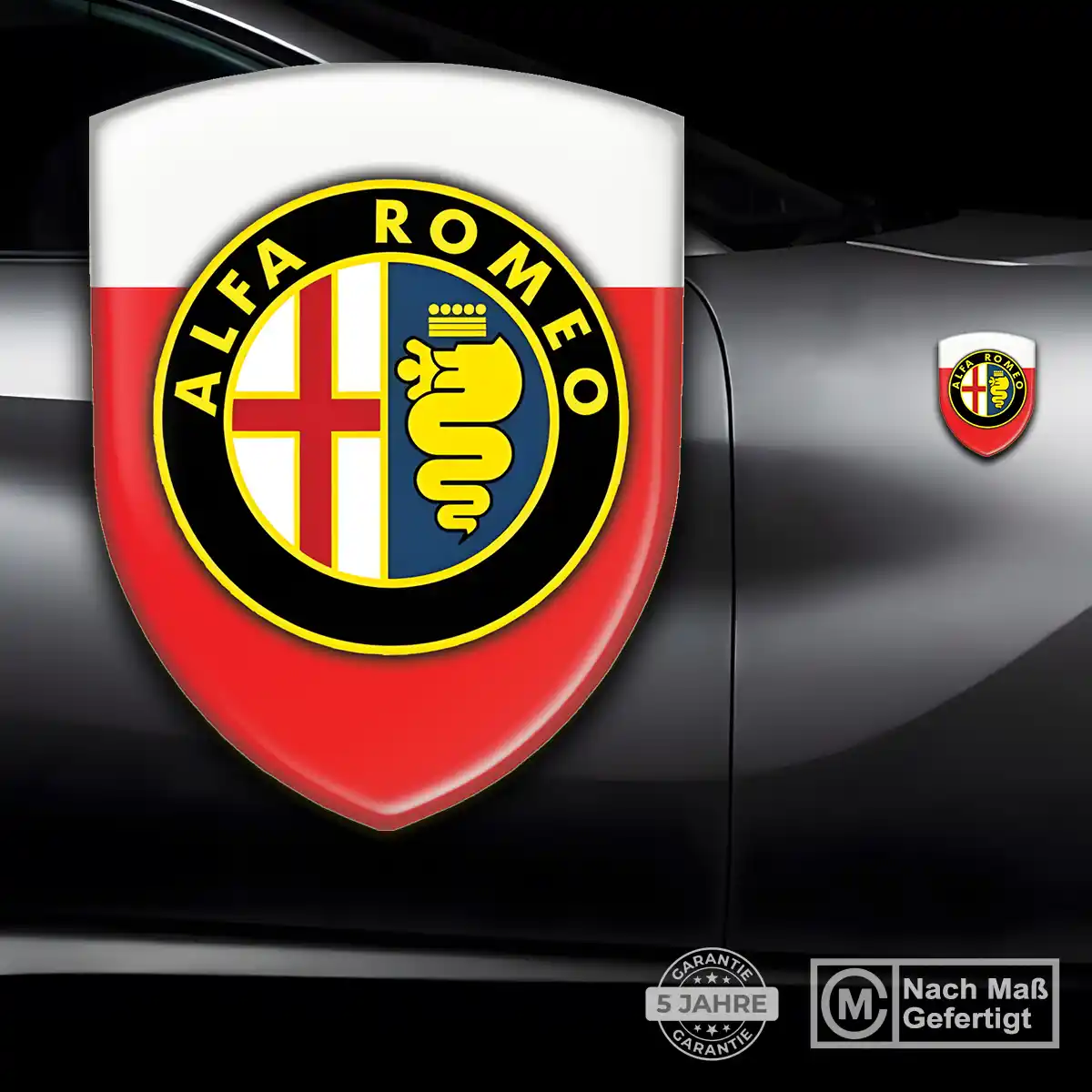 Alfa Romeo Emblem Aufkleber Wappen Auto Premium-Edition