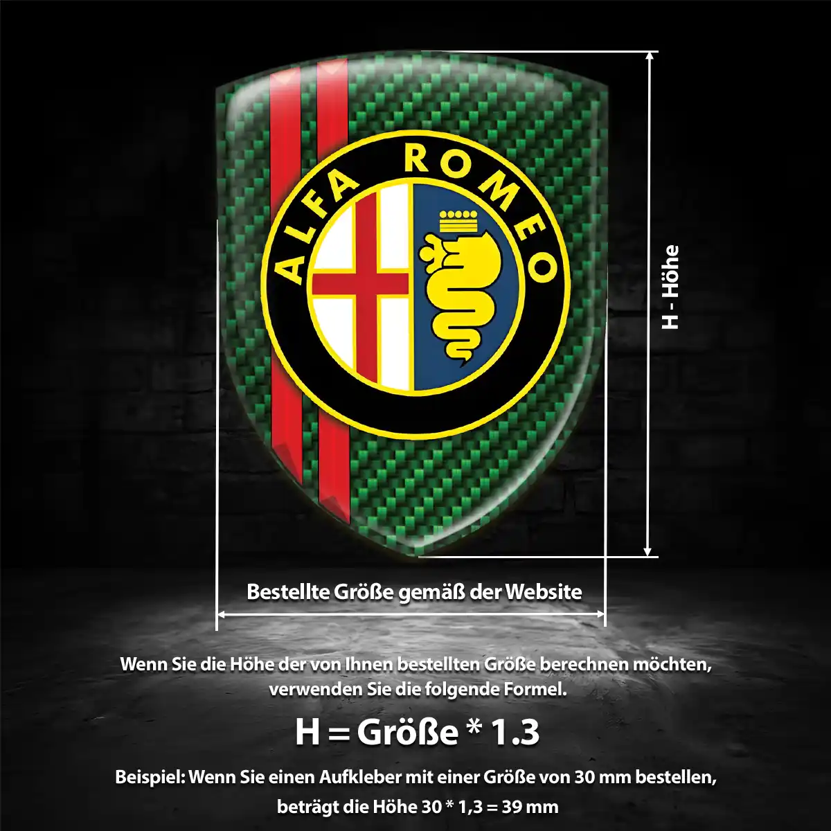 Alfa Romeo Emblem Aufkleber Wappen Hochwertiges Harz