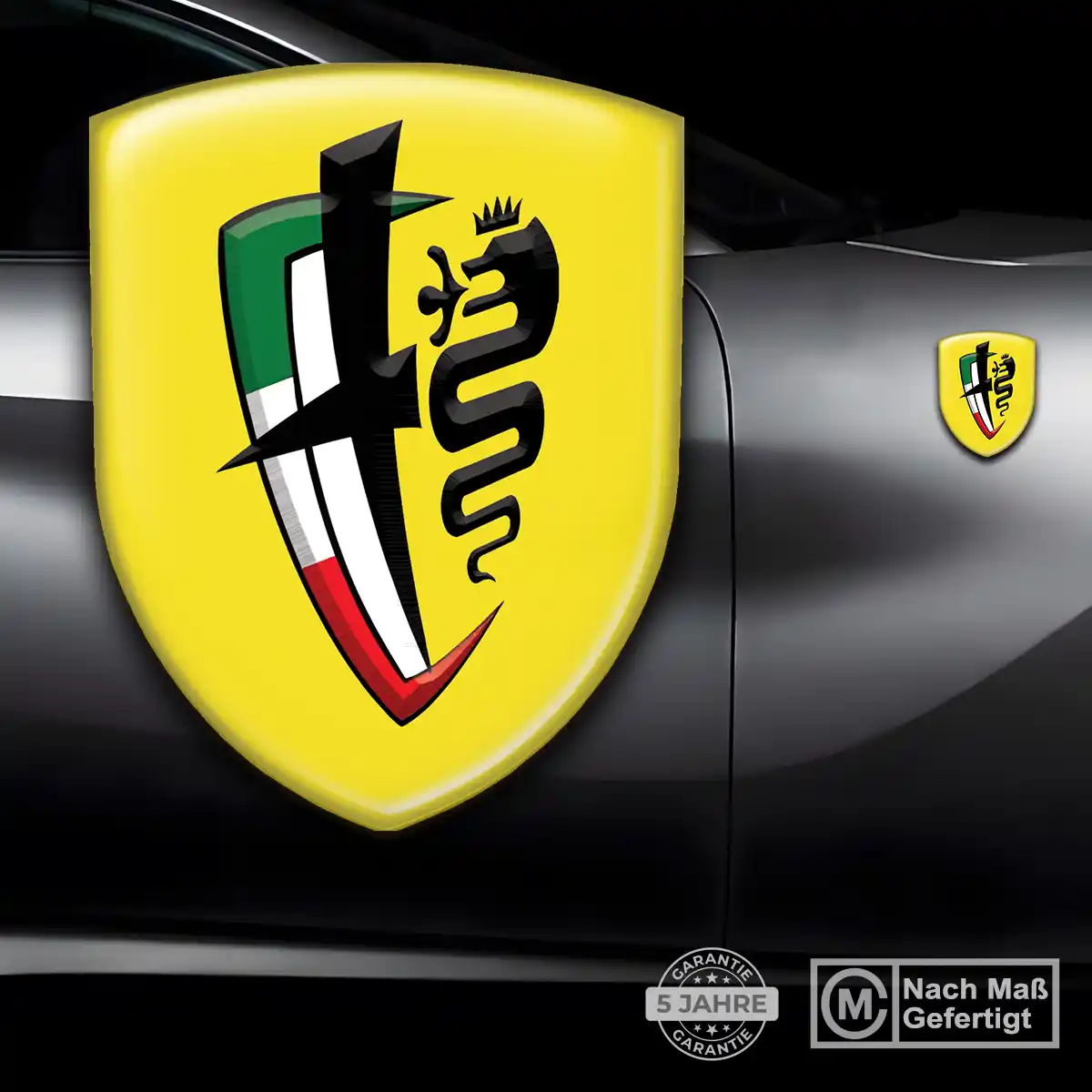 Alfa Romeo Emblem Wappen Aufkleber Auto Luxus-Edition
