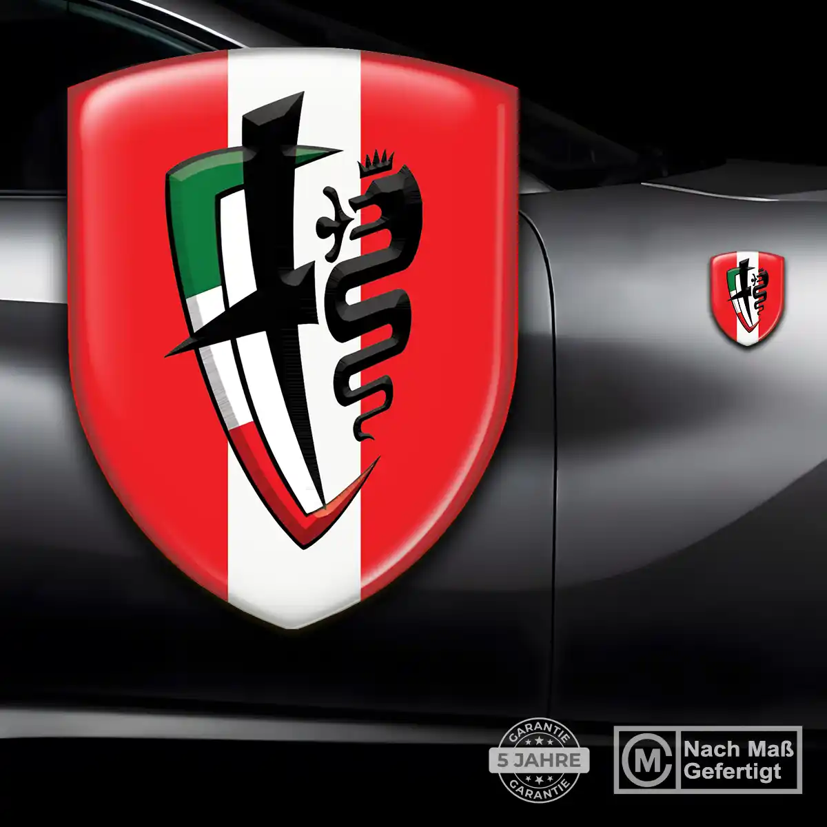 Alfa Romeo Emblem Wappen Aufkleber Auto Premium-Edition