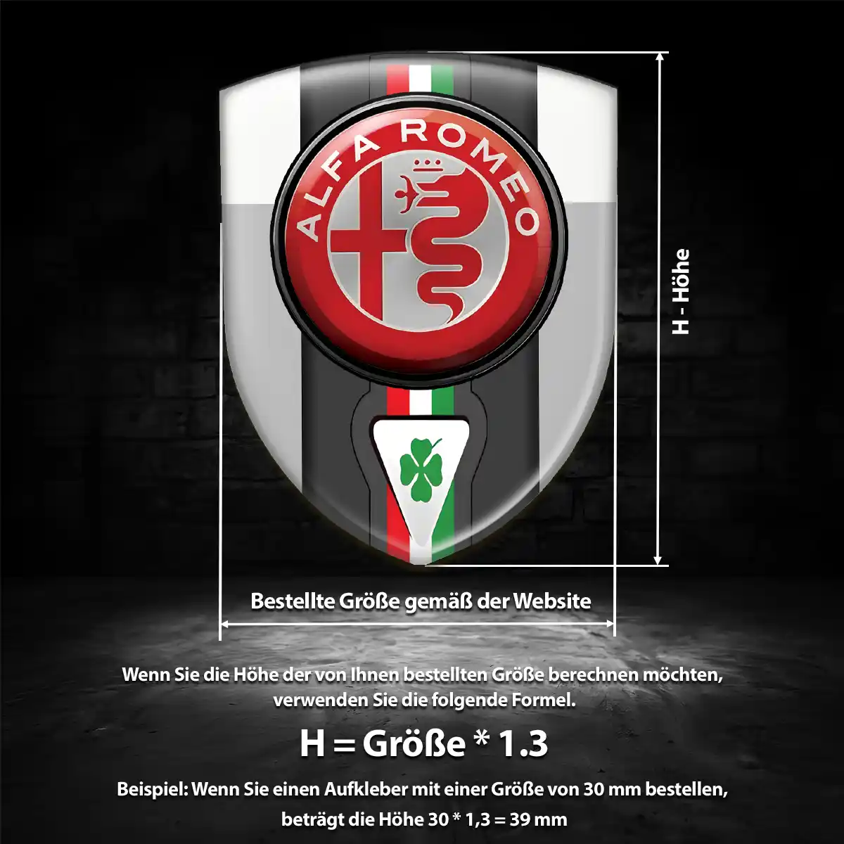 Alfa Romeo Emblem Wappen Aufkleber Interieurdesign