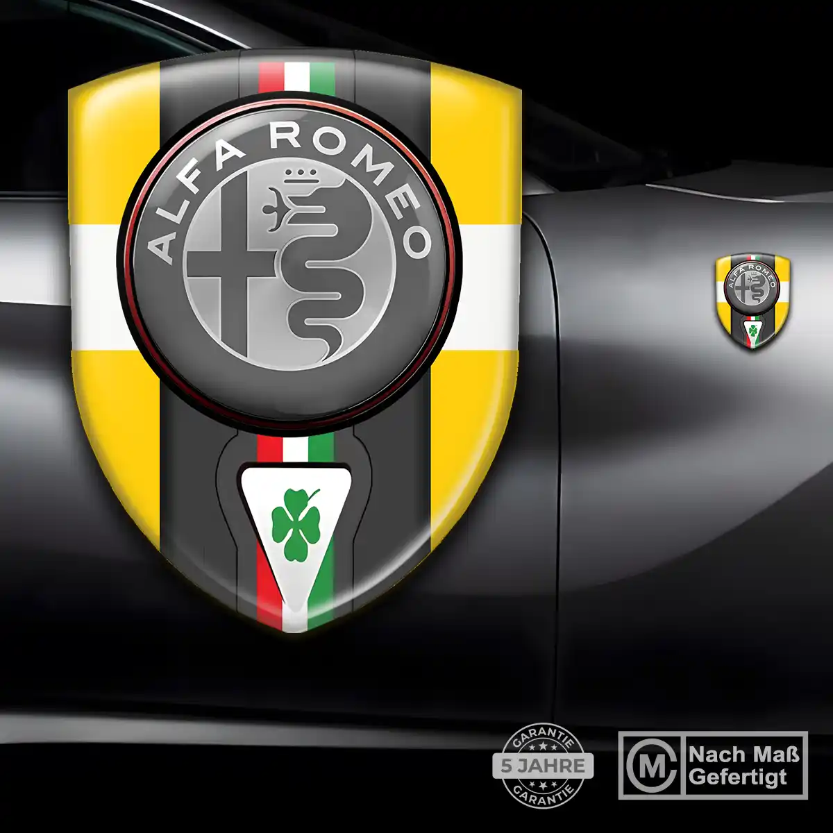 Alfa Romeo Emblem Wappen Aufkleber Luxus-Edition