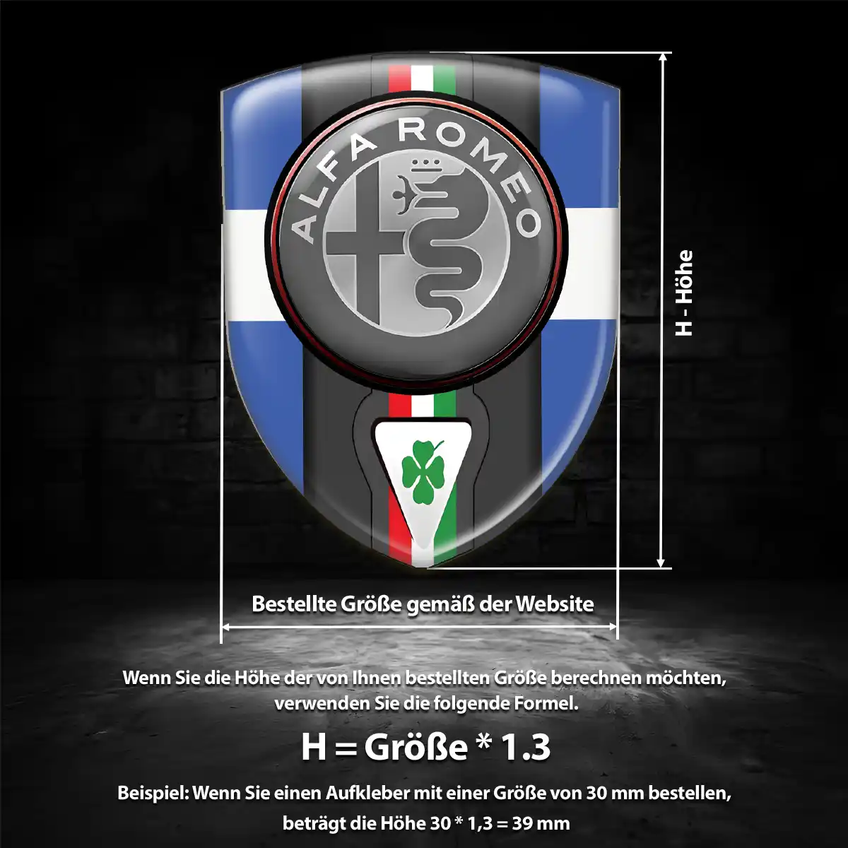 Alfa Romeo Emblem Wappen Hochwertiges Harz
