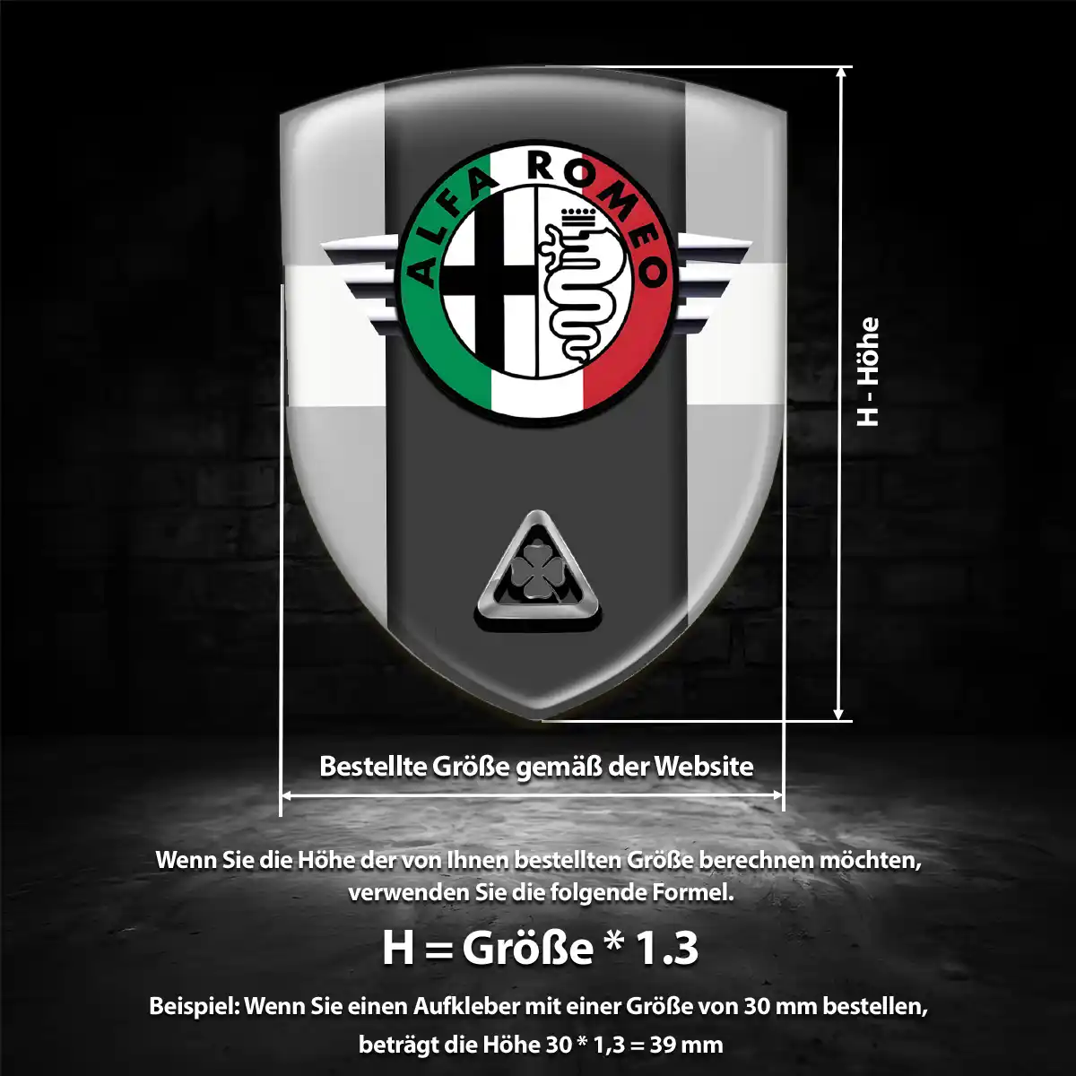 Alfa Romeo Silikon Aufkleber Auto Hochwertiges Harz