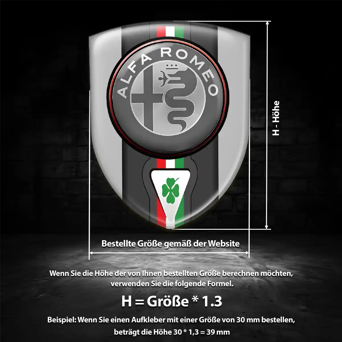 Alfa Romeo Silikon Aufkleber Embleme Auto Limitierte Auflage
