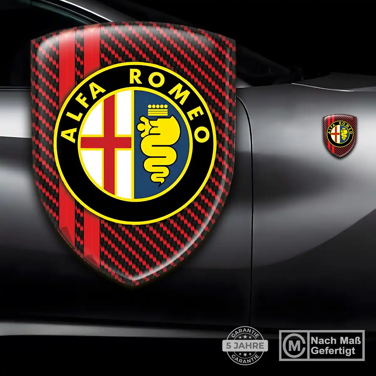 Alfa Romeo Silikon Aufkleber Wappen Auto Hochwertiges Harz
