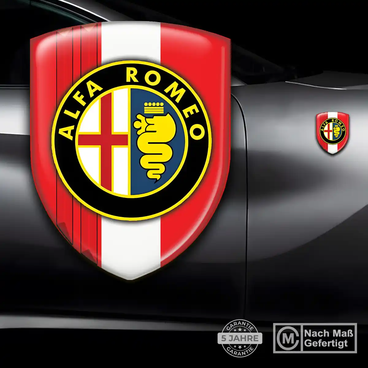 Alfa Romeo Silikon Aufkleber Wappen Luxus-Edition