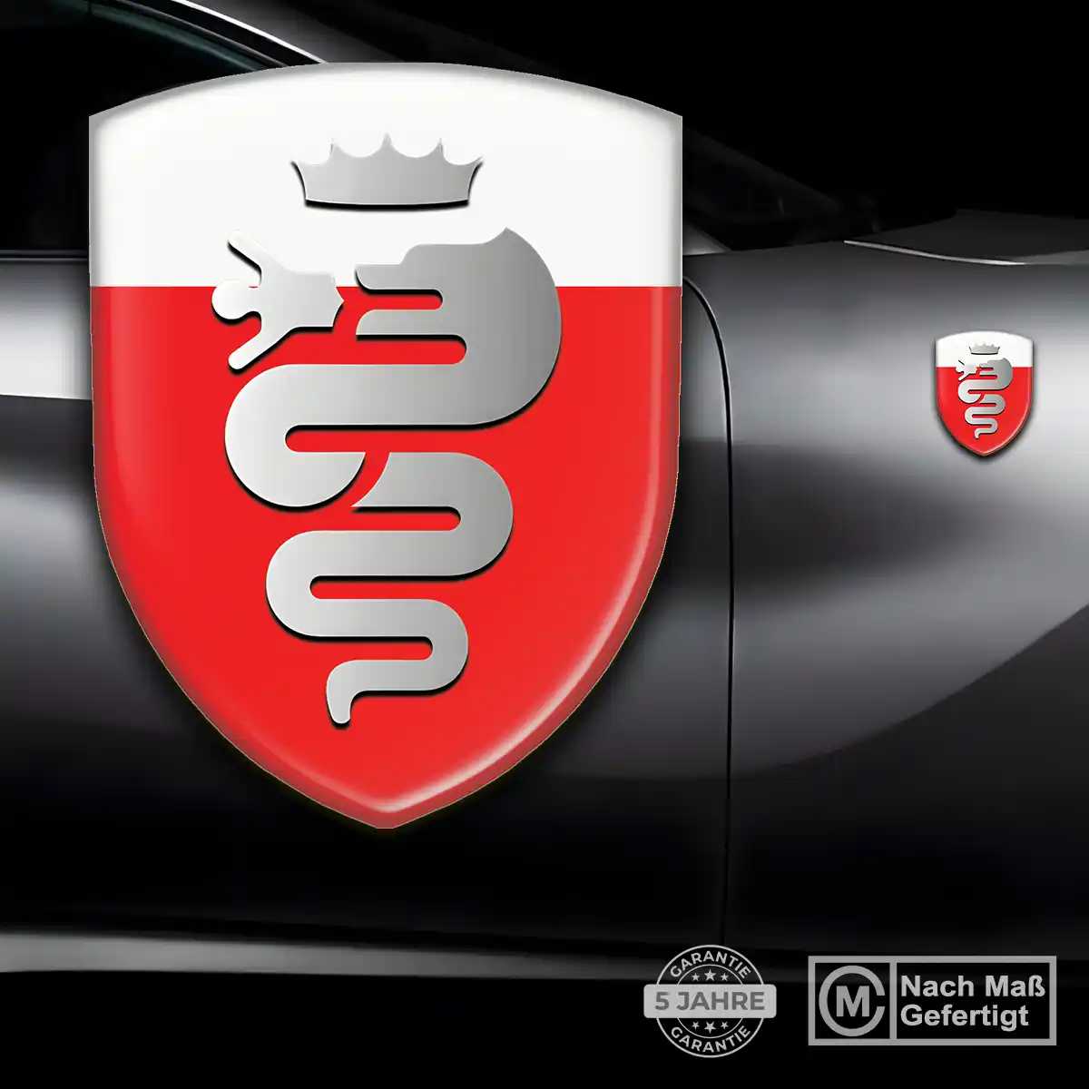 Alfa Romeo Silikon Aufkleber Wappen Premiumqualität