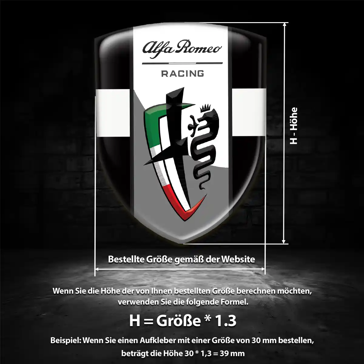 Alfa Romeo Wappen Aufkleber Emblem Auto Hochwertiges Harz