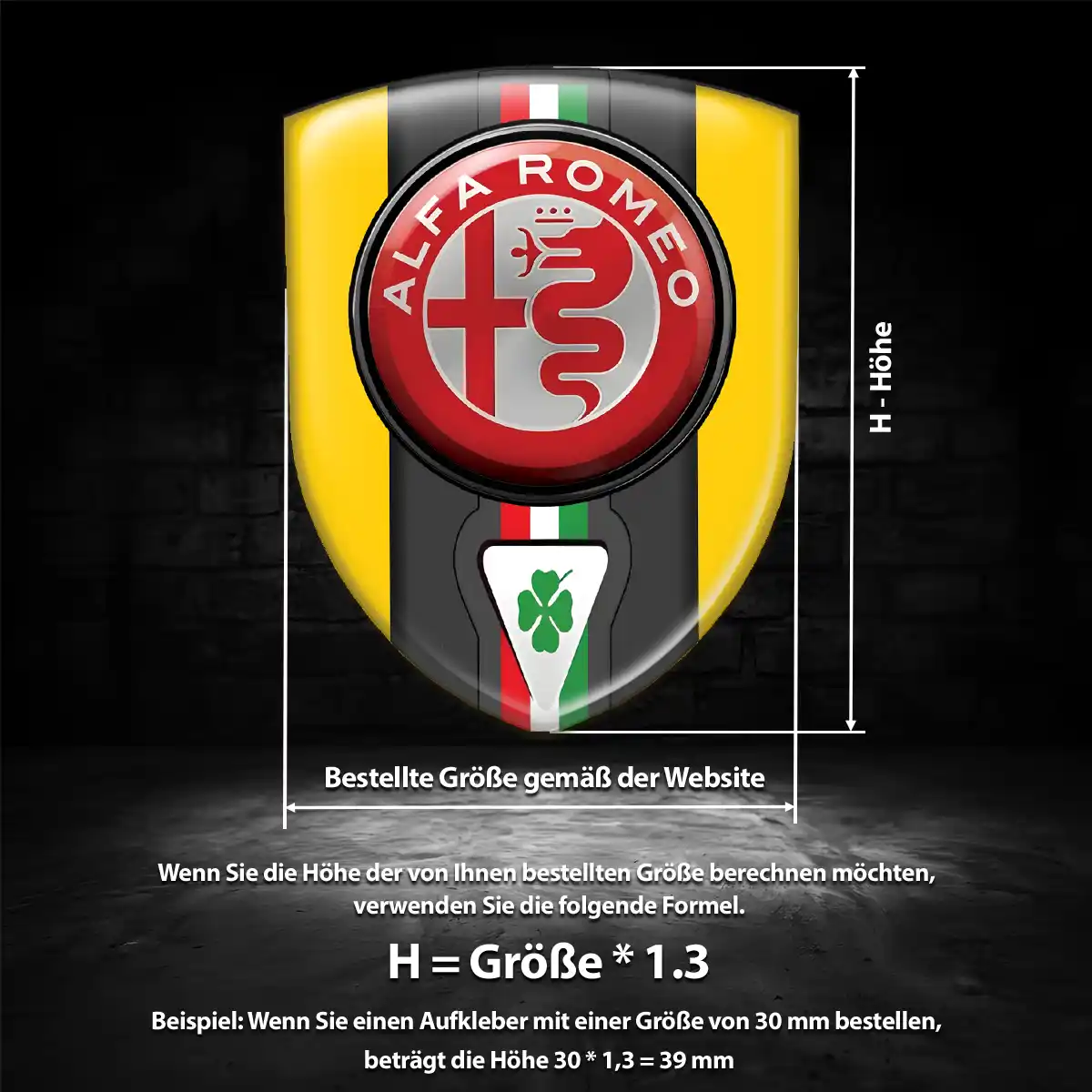 Alfa Romeo Wappen Aufkleber Emblem Interieurdesign