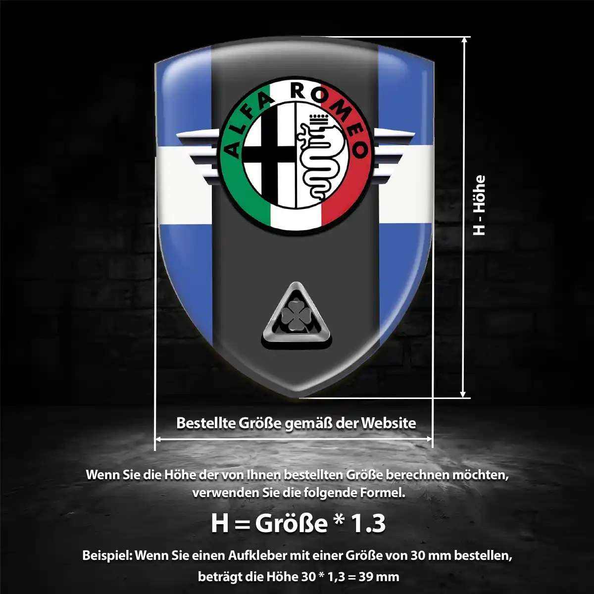Alfa Romeo Wappen Emblem Aufkleber Auto Premium-Edition