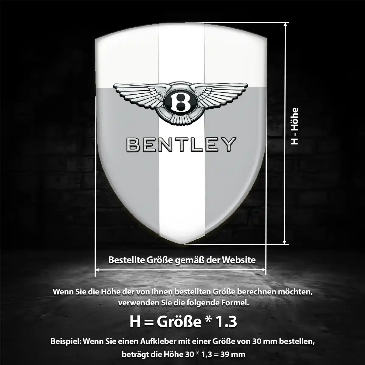 Bentley 3D Gel Aufkleber Anspruchsvolles Design