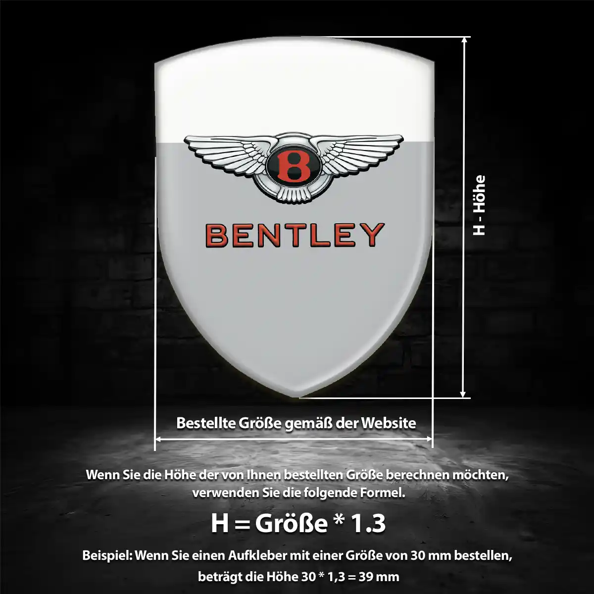 Bentley 3D Gel Aufkleber Ausdrucksstarkes Design