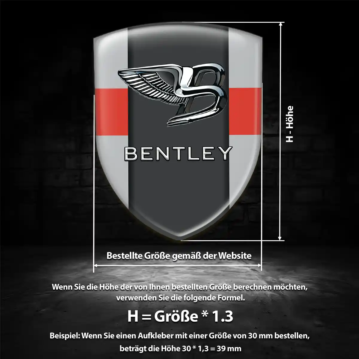 Bentley 3D Gel Aufkleber Auto Anspruchsvolles Design