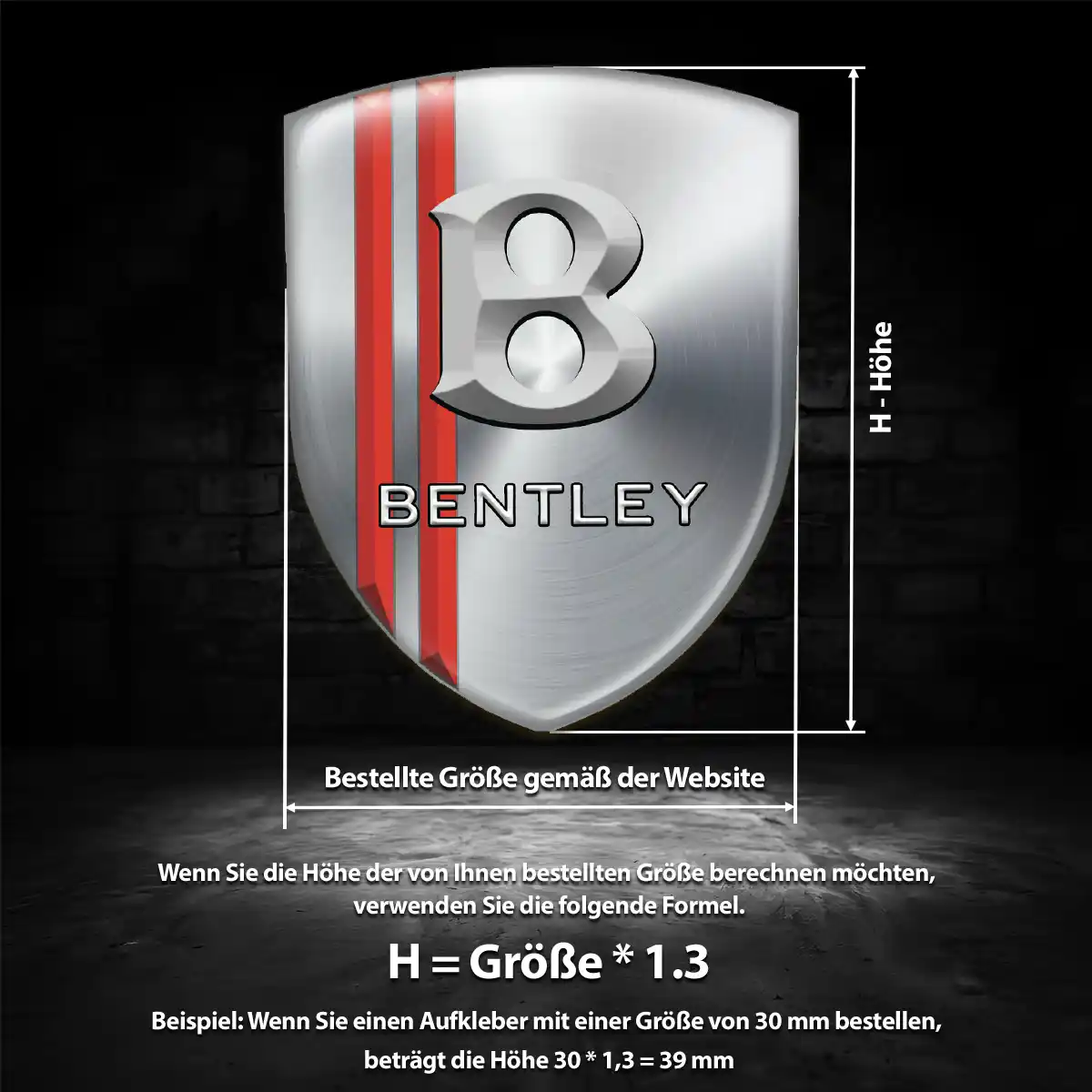 Bentley 3D Gel Aufkleber Auto Überzeugende Qualität