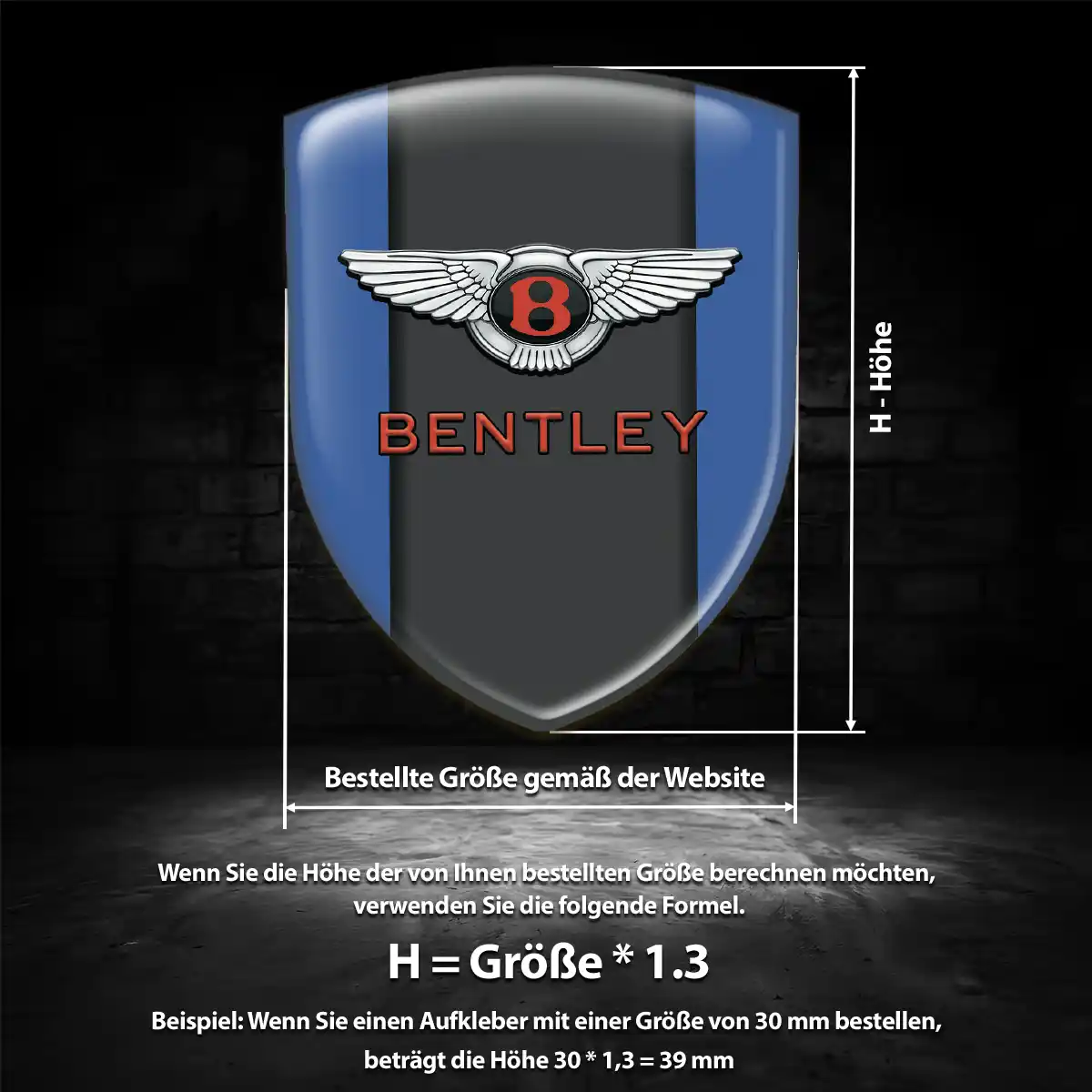 Bentley 3D Gel Aufkleber Auto Edles Design