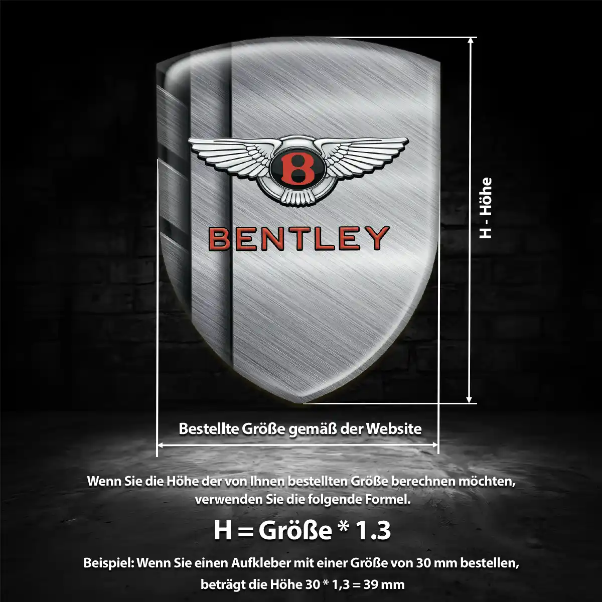 Bentley 3D Gel Aufkleber Auto Elegantes Design