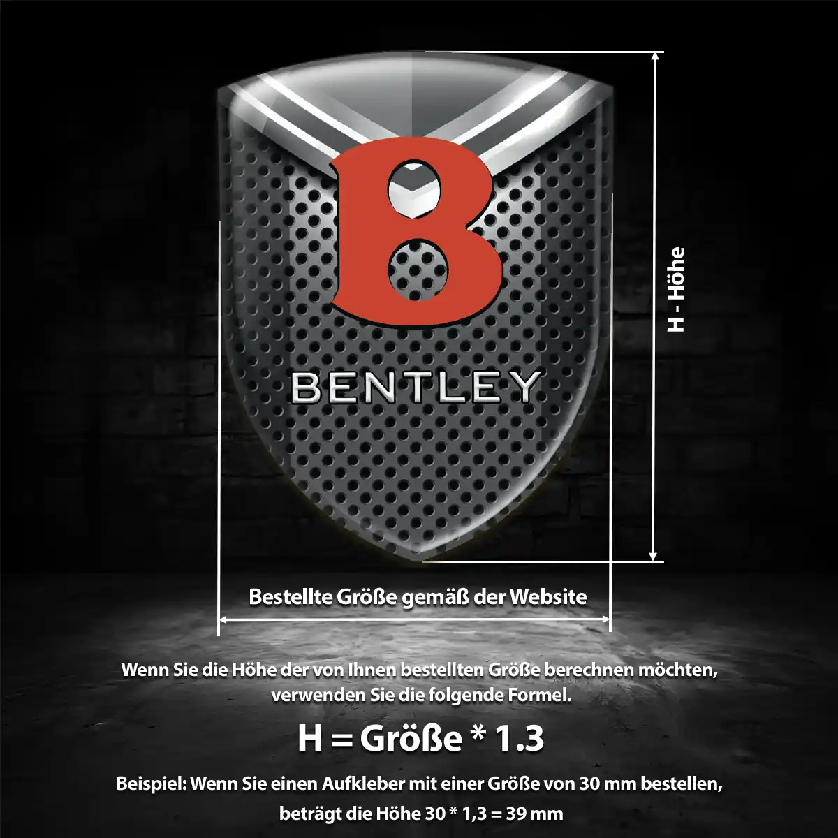 Bentley 3D Gel Aufkleber Auto Höchste Qualität
