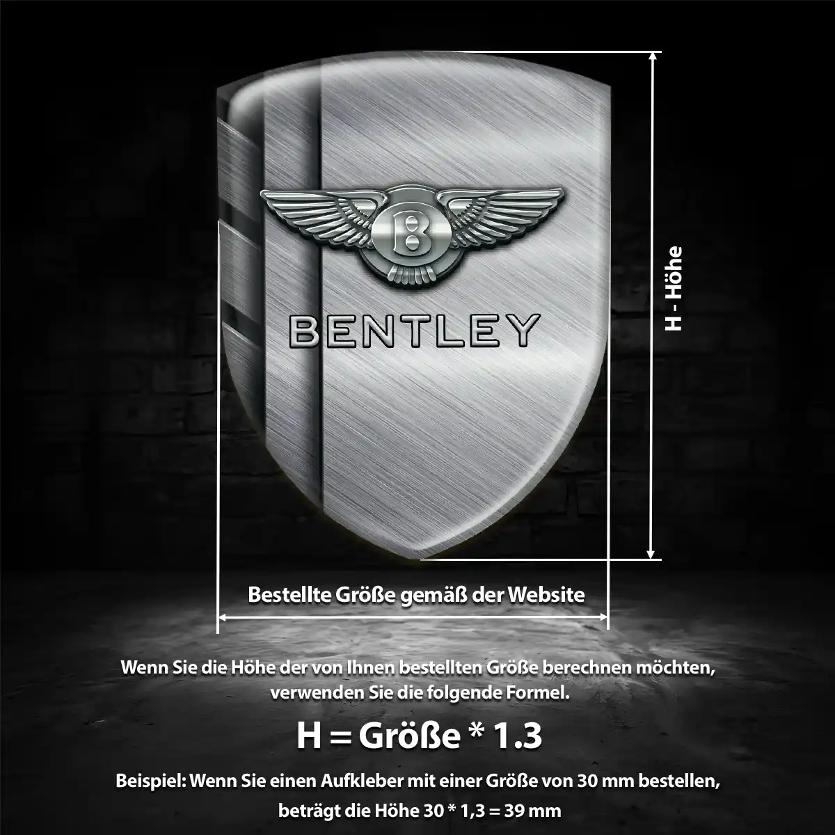 Bentley 3D Gel Aufkleber Auto Hochwertiges Harz