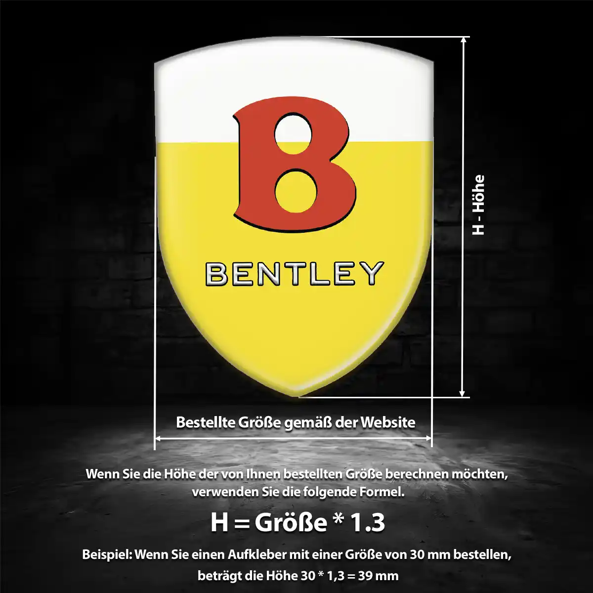 Bentley 3D Gel Aufkleber Auto Hohe Qualität