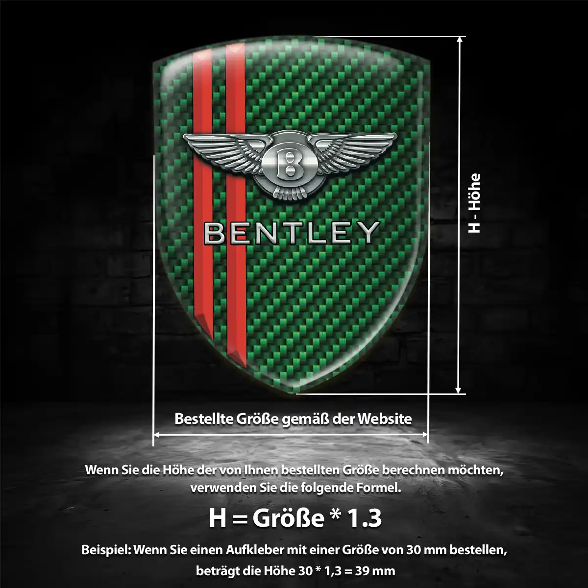 Bentley 3D Gel Aufkleber Auto Limitierte Auflage