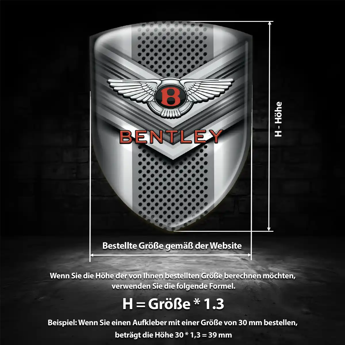 Bentley 3D Gel Aufkleber Auto Luxus-Edition