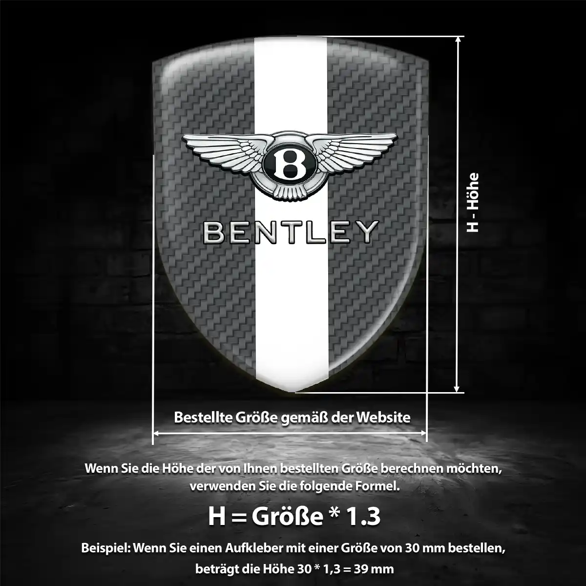 Bentley 3D Gel Aufkleber Auto Modernes Design