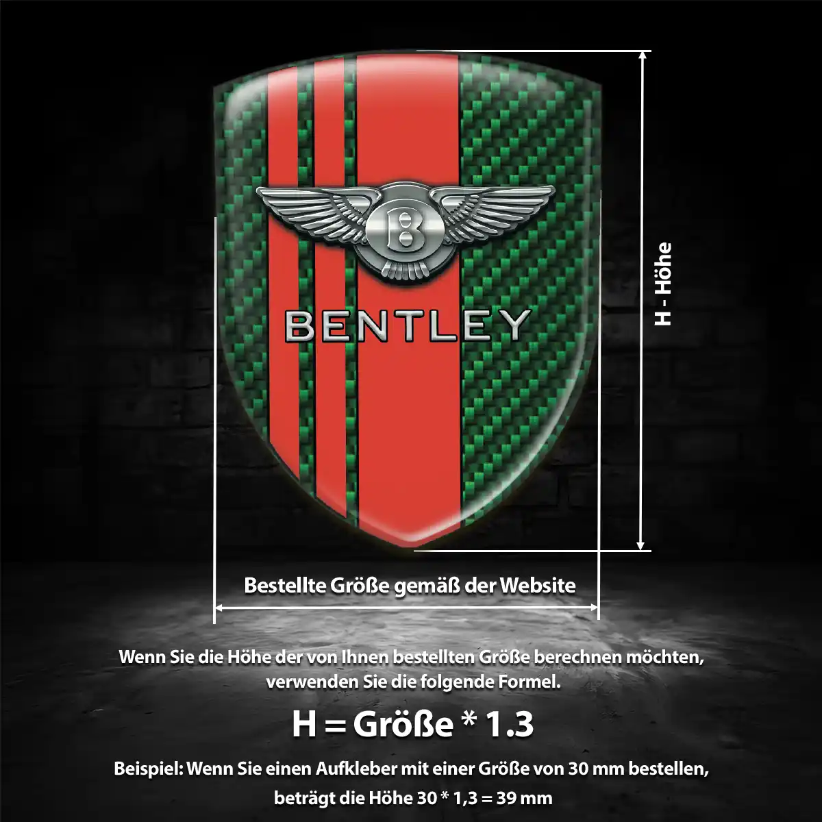 Bentley 3D Gel Aufkleber Auto Premium-Edition