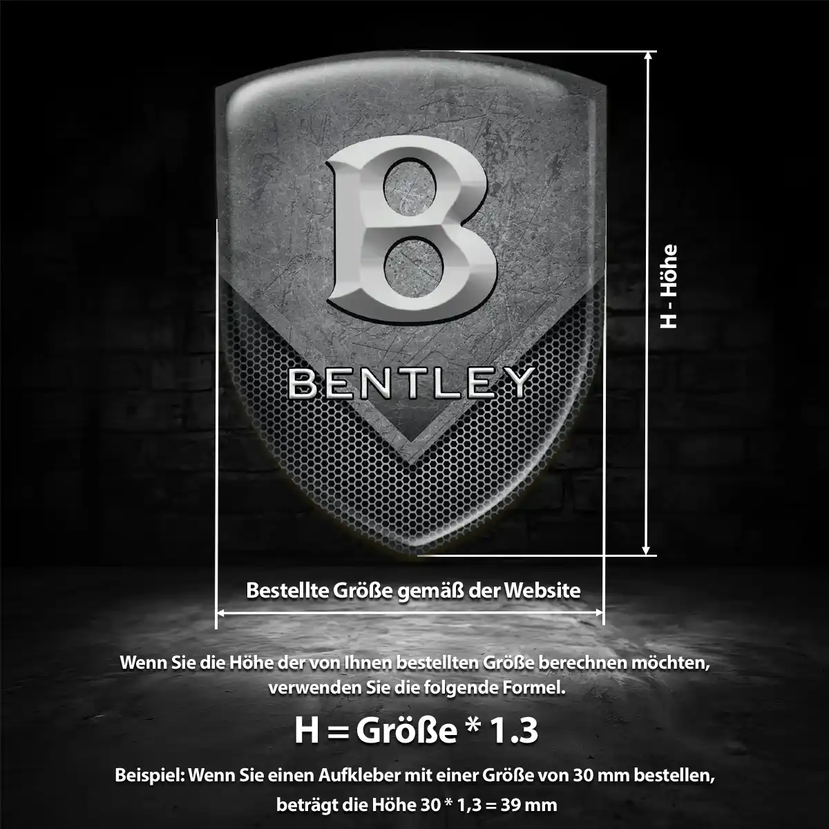 Bentley 3D Gel Aufkleber Auto Tuningfahrzeug