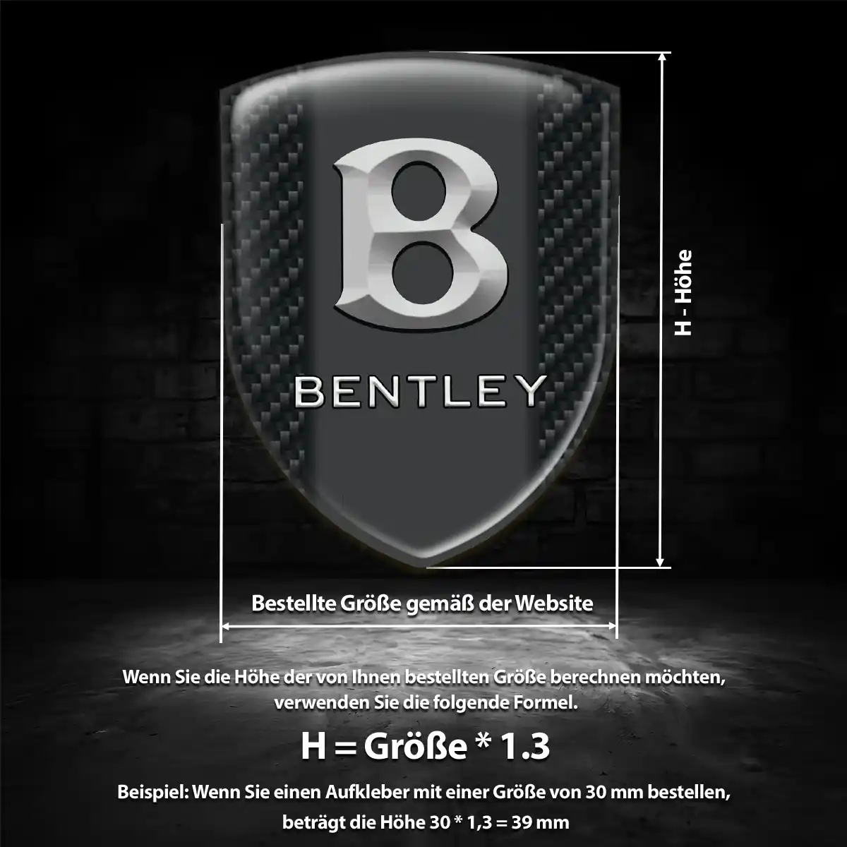 Bentley 3D Gel Aufkleber Überzeugende Qualität