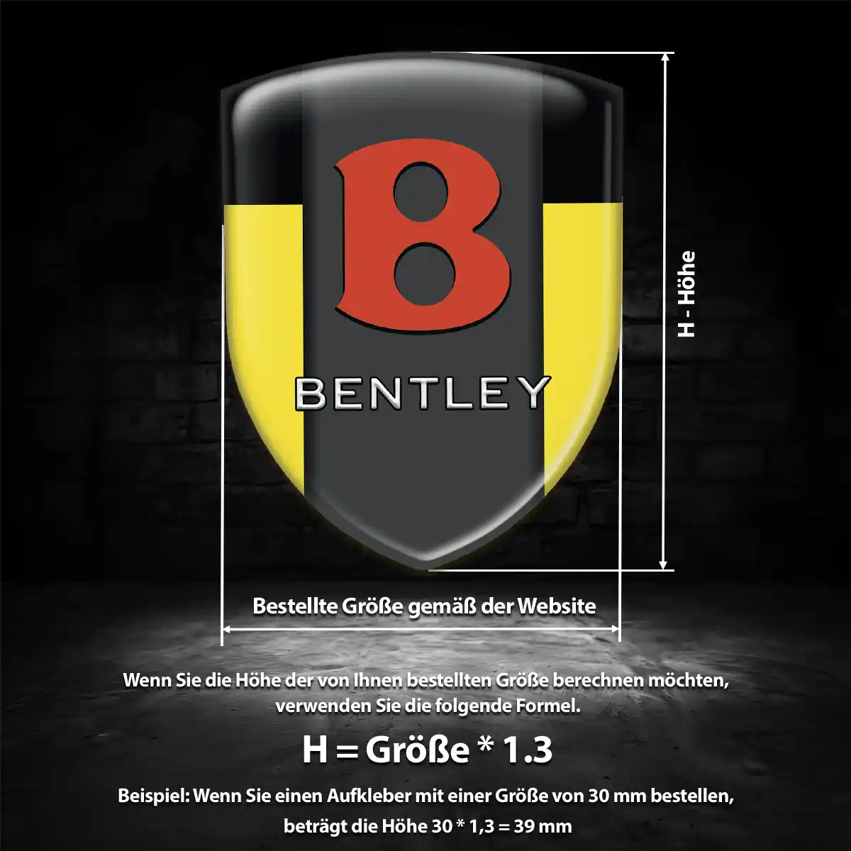 Bentley 3D Gel Aufkleber Elegantes Design