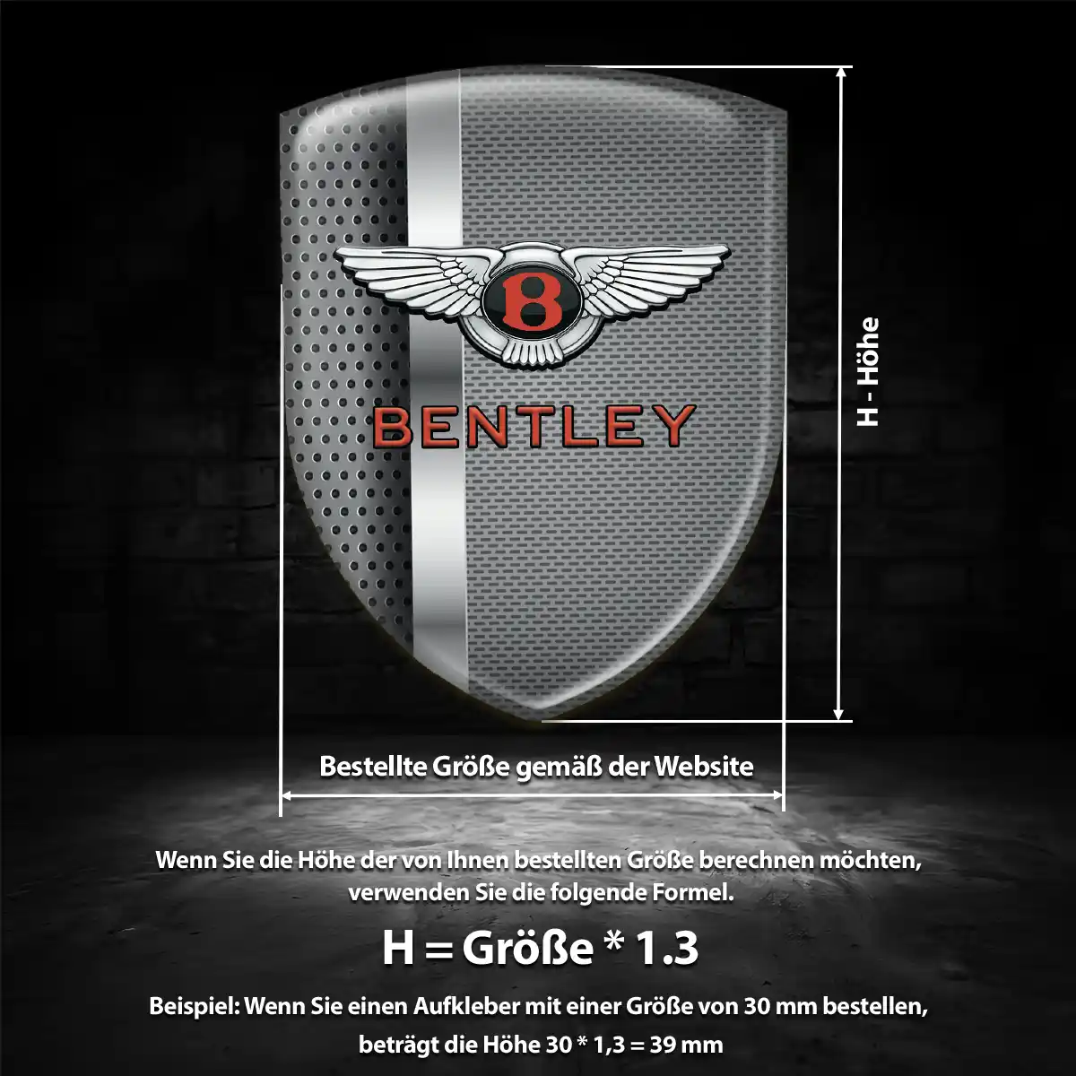 Bentley 3D Gel Aufkleber Emblem Anspruchsvolles Design