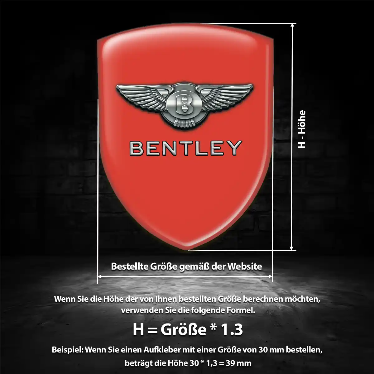 Bentley 3D Gel Aufkleber Emblem Ausdrucksstarkes Design