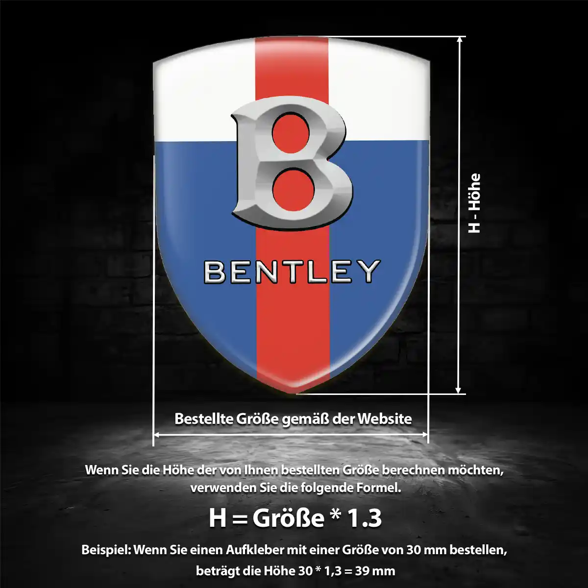 Bentley 3D Gel Aufkleber Emblem Auto Edles Design