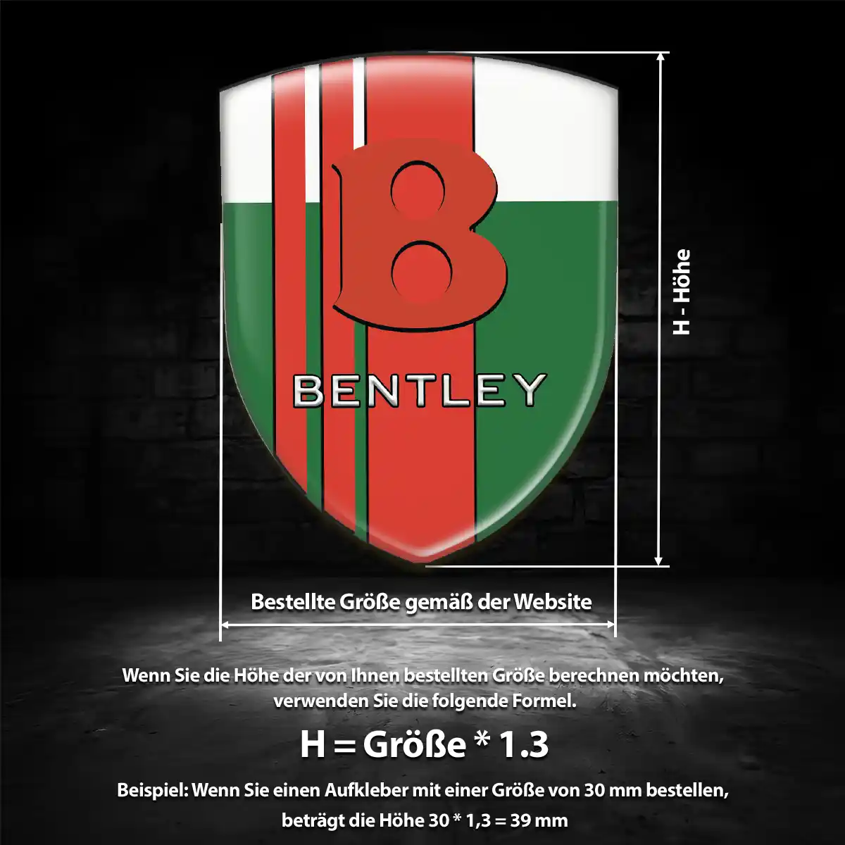 Bentley 3D Gel Aufkleber Emblem Auto Hochwertiges Harz