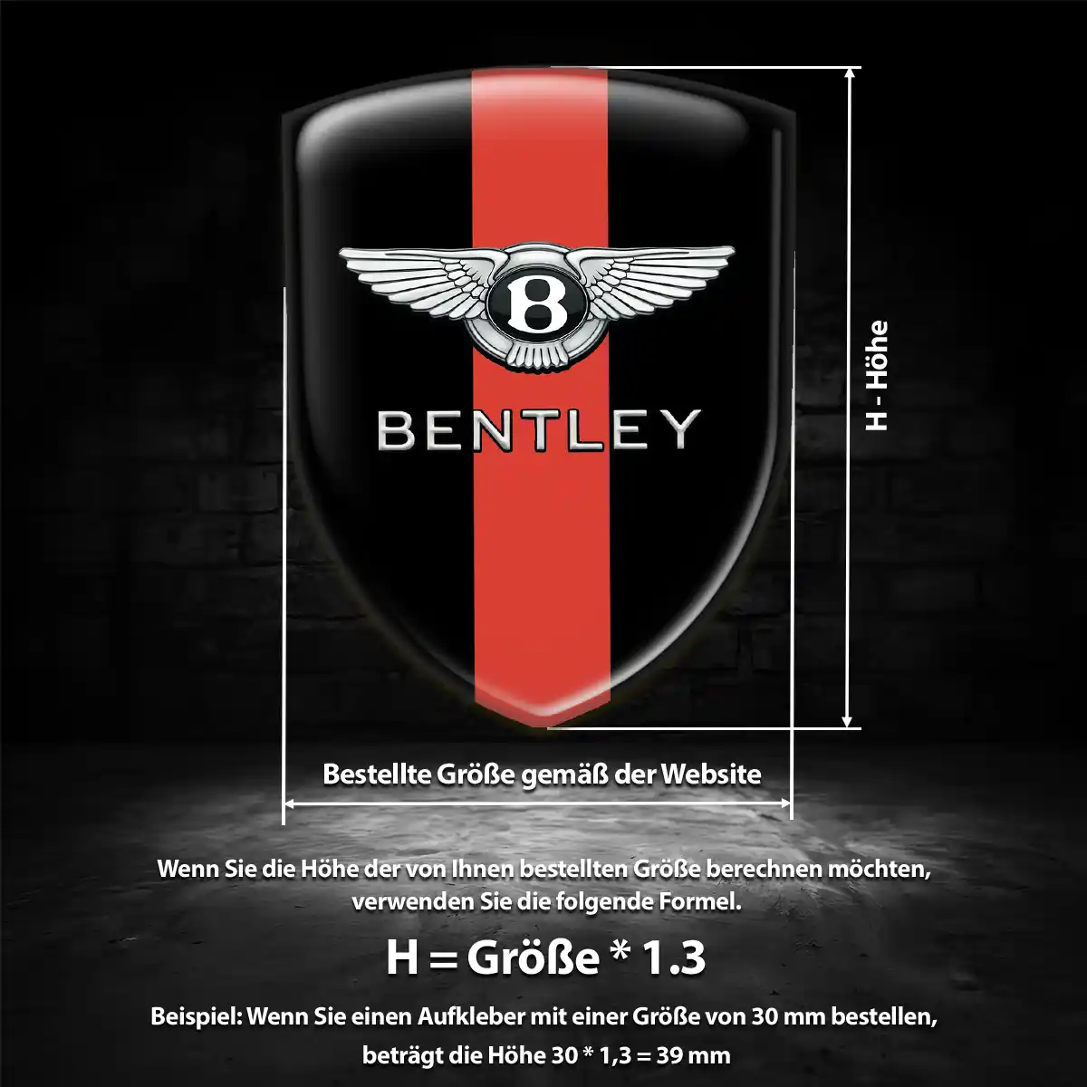 Bentley 3D Gel Aufkleber Emblem Auto Limitierte Auflage