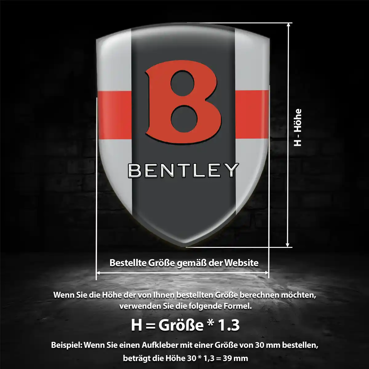 Bentley 3D Gel Aufkleber Emblem Auto Markenedition