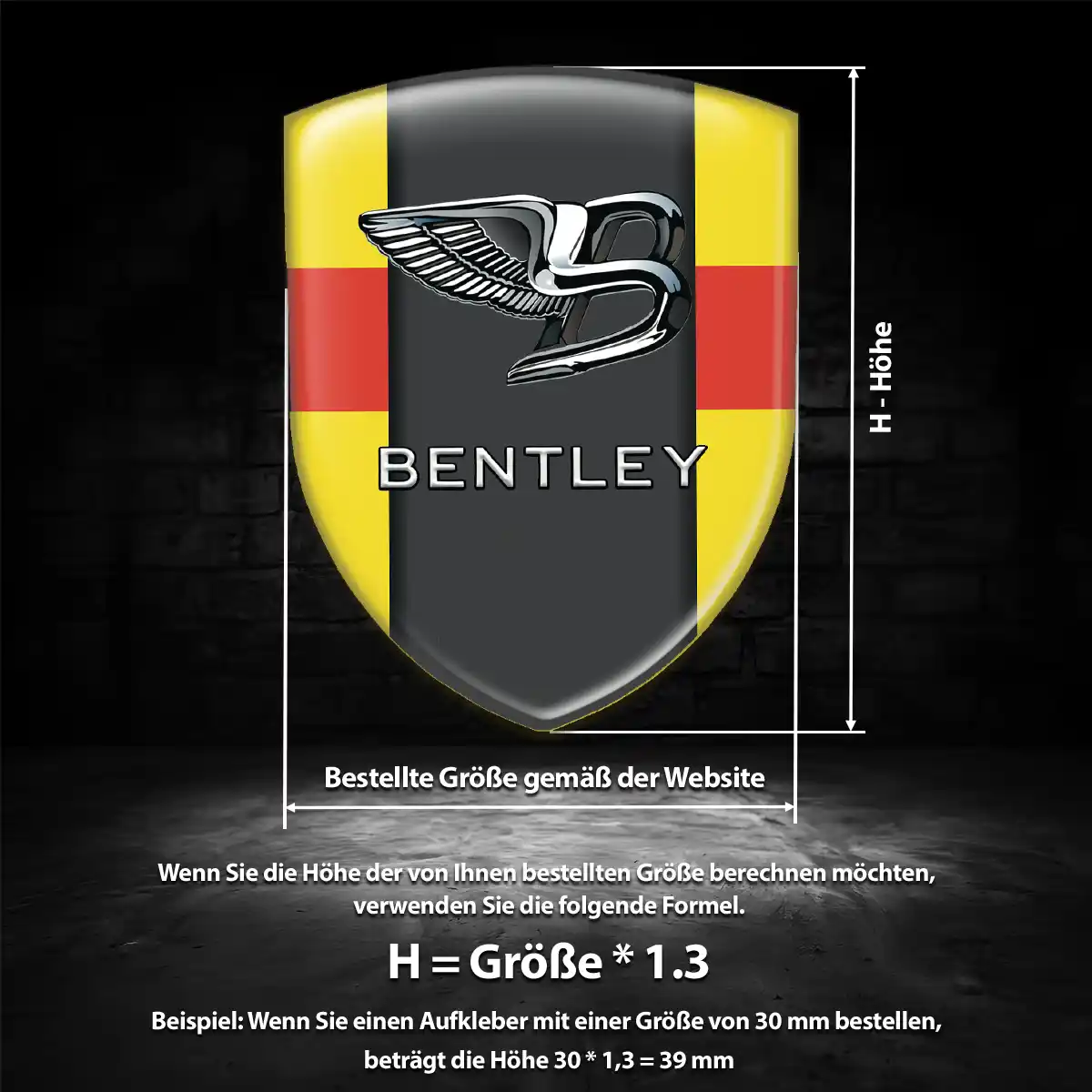 Bentley 3D Gel Aufkleber Emblem Auto Modernes Design