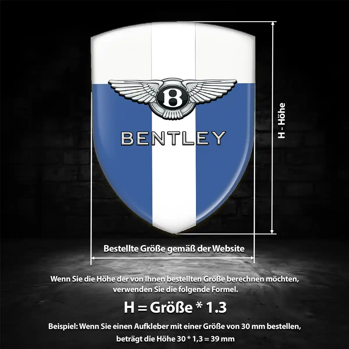 Bentley 3D Gel Aufkleber Emblem Überzeugende Qualität