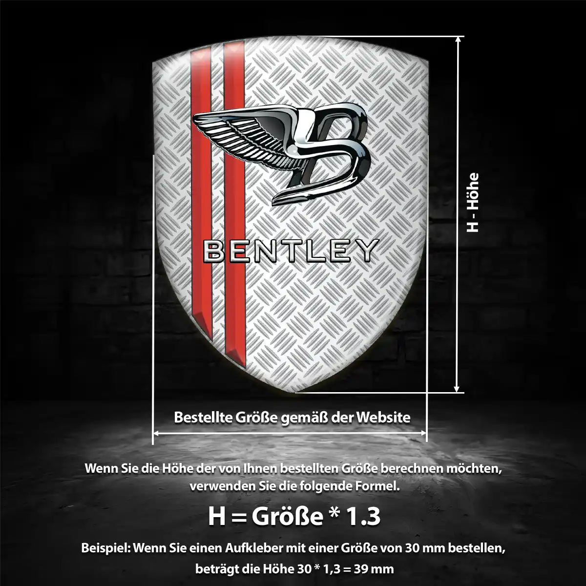 Bentley 3D Gel Aufkleber Emblem Erstklassige Qualität