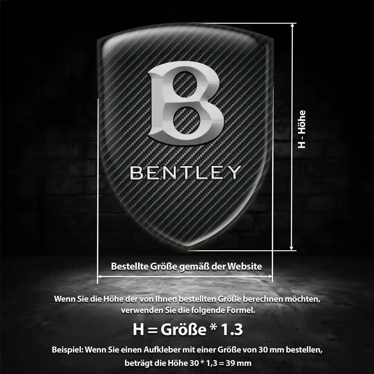 Bentley 3D Gel Aufkleber Emblem Exterieurdesign