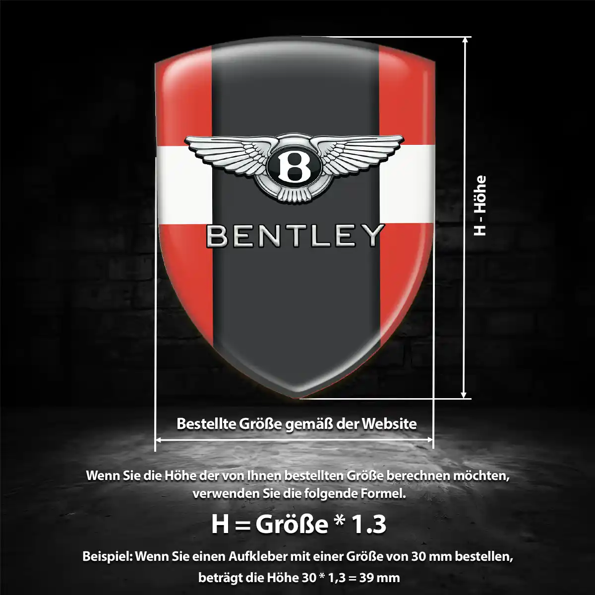 Bentley 3D Gel Aufkleber Emblem Höchste Qualität