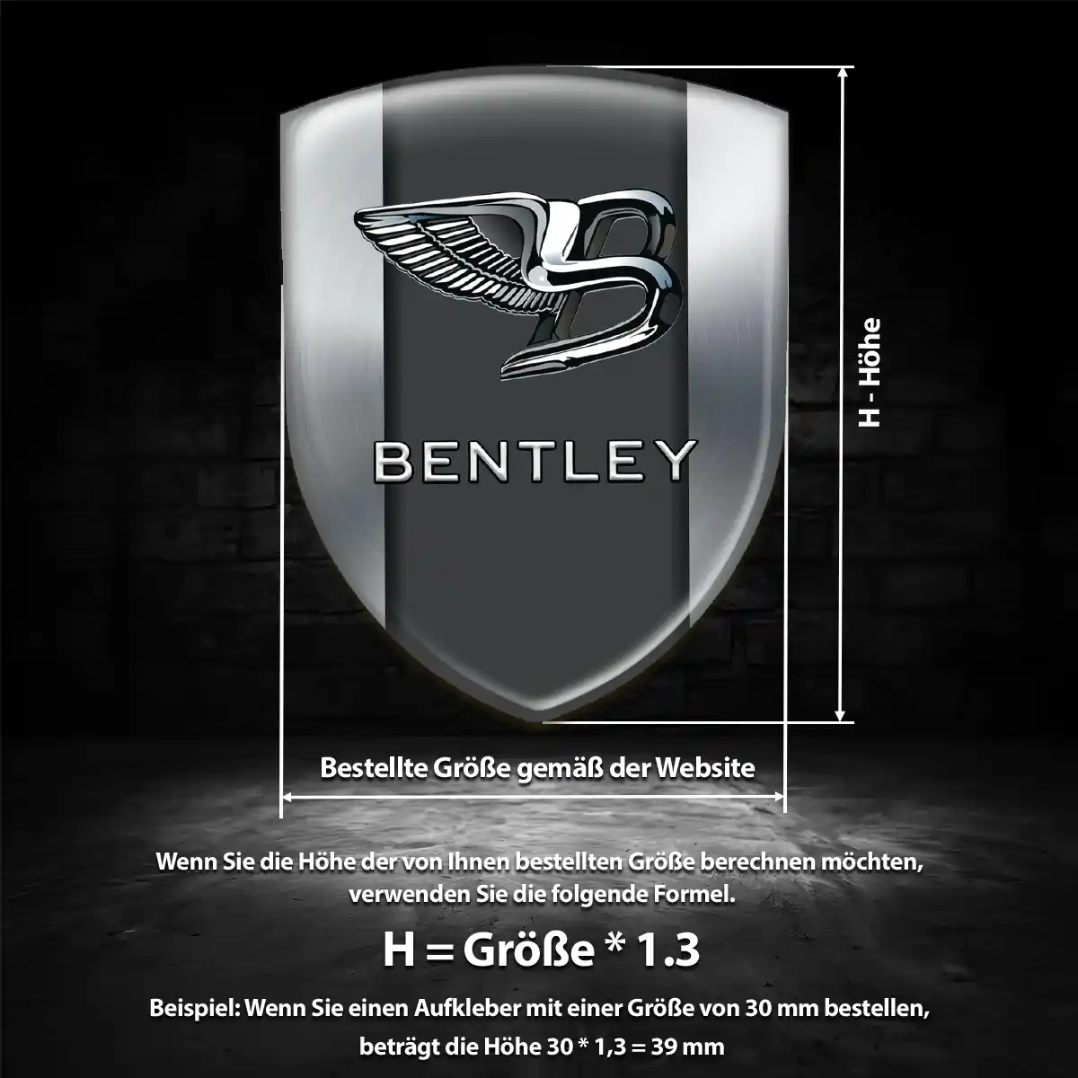 Bentley 3D Gel Aufkleber Emblem Hochwertiges Harz