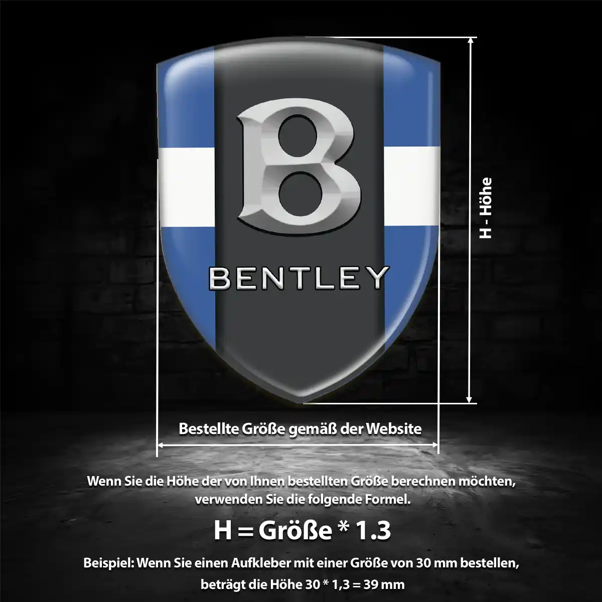 Bentley 3D Gel Aufkleber Emblem Hohe Qualität