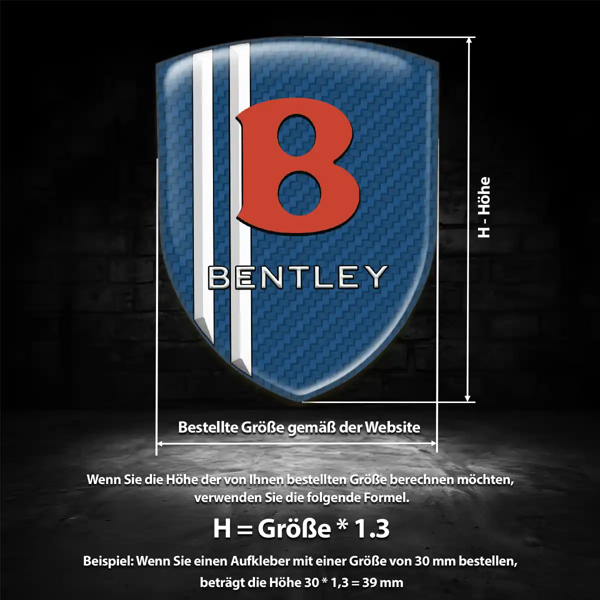 Bentley 3D Gel Aufkleber Emblem Limitierte Auflage