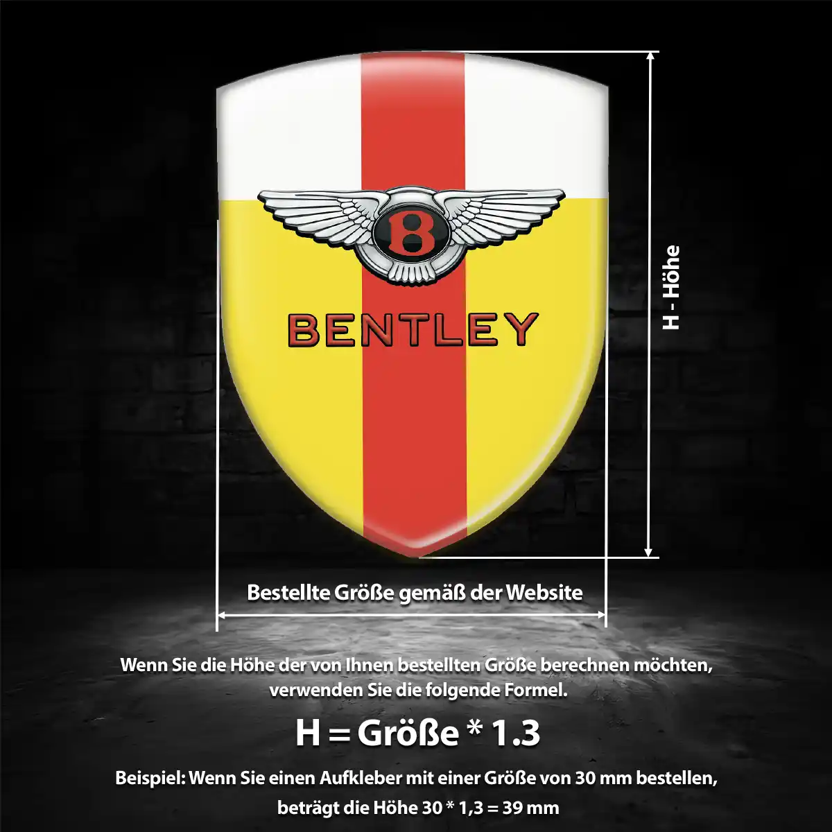 Bentley 3D Gel Aufkleber Emblem Luxus-Edition